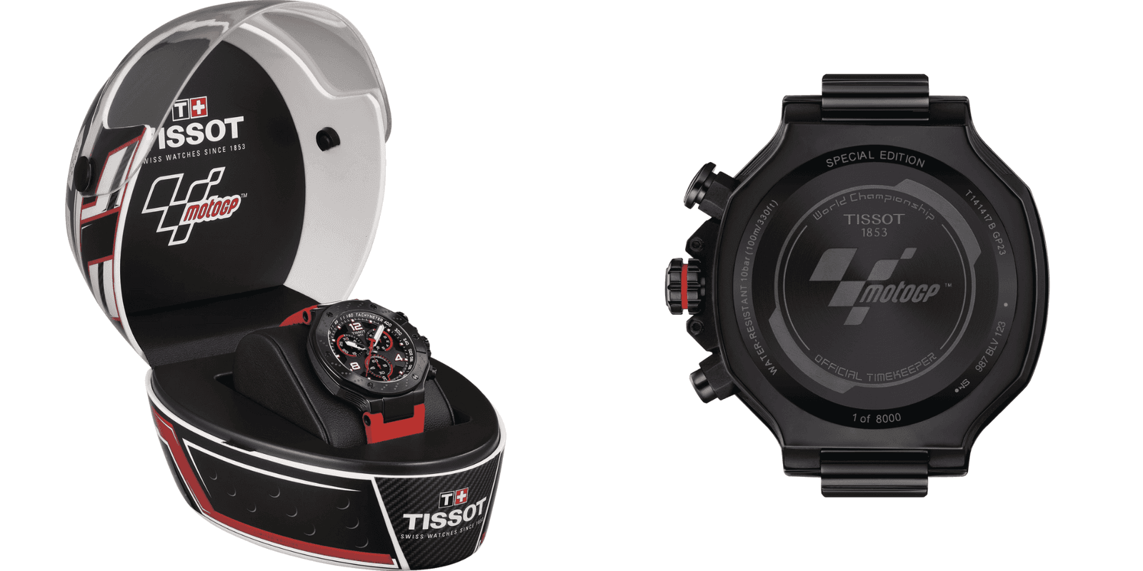The dedicated watches come packaged in mini helmets and there is a MotoGP logo engraved on the case back