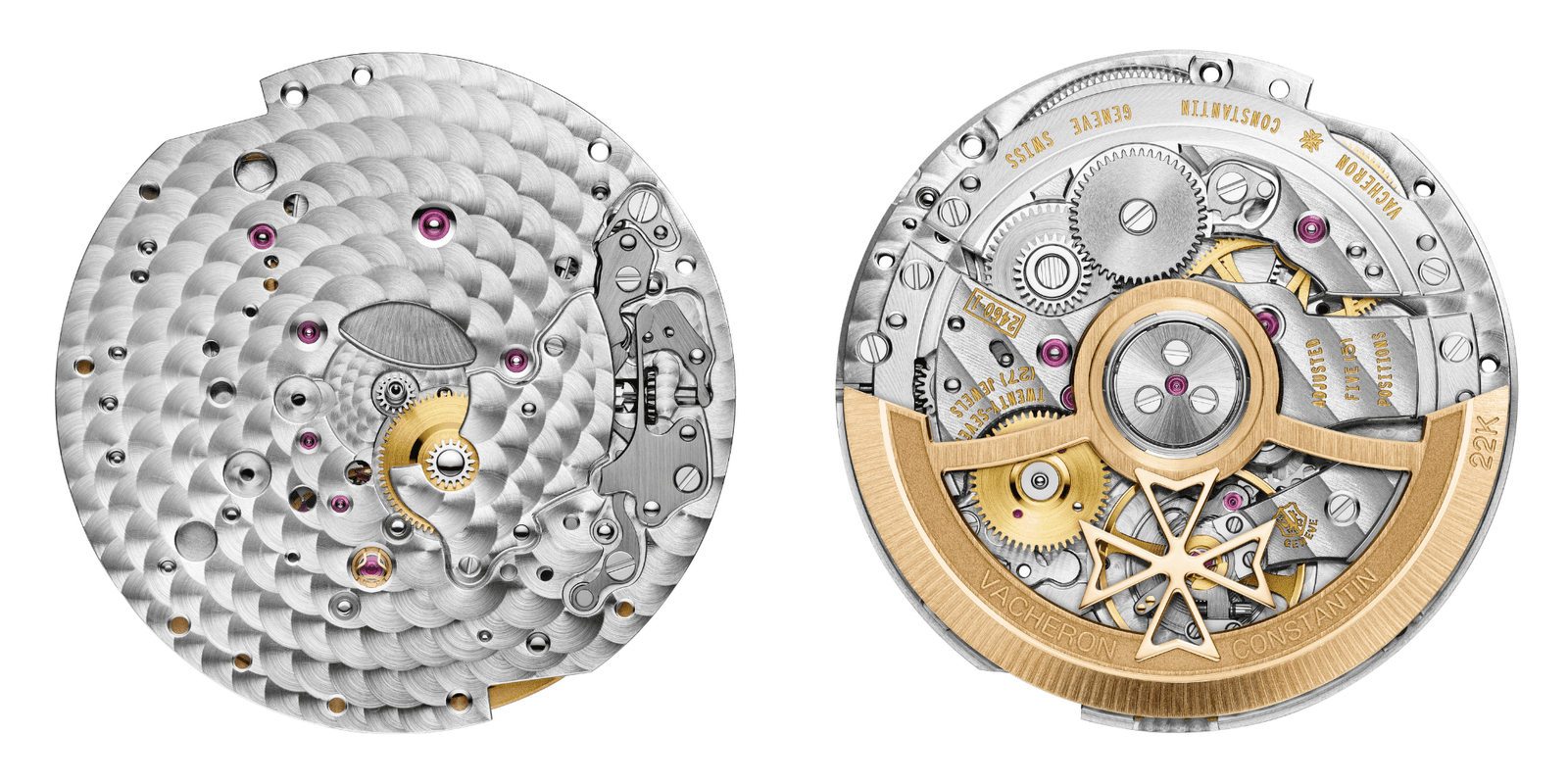 The fine finishing on the surfaces of the caliber 2460 SC/3