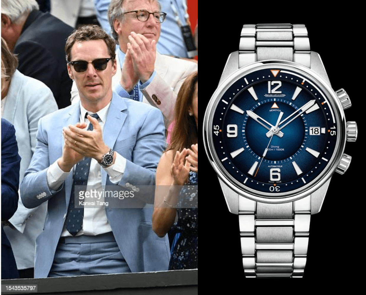 Benedict Cumberbatch wearing Jaeger-LeCoultre Polaris Mariner Memovox