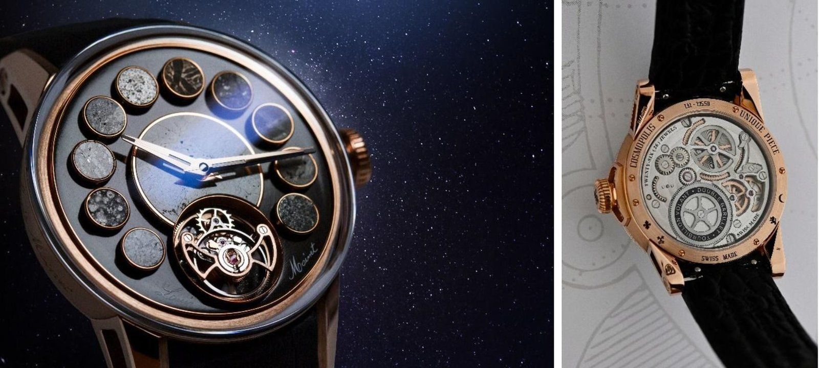 The timepiece is powered by the in-house LM-135.50 caliber with a flying tourbillon escapement.
