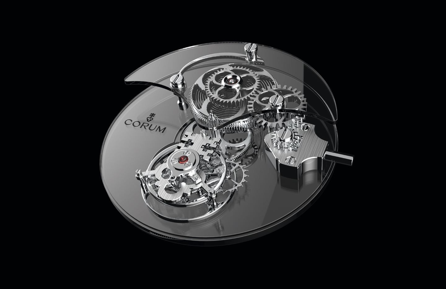 The mesmerizing flying tourbillon movement that graces the front face of the watch