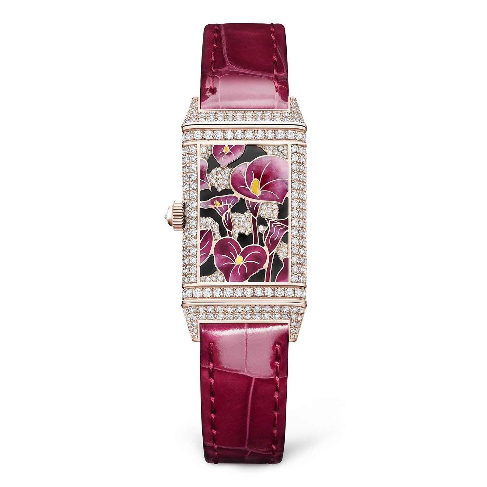 Jaeger Lecoultre Reverso one pink flowers case back