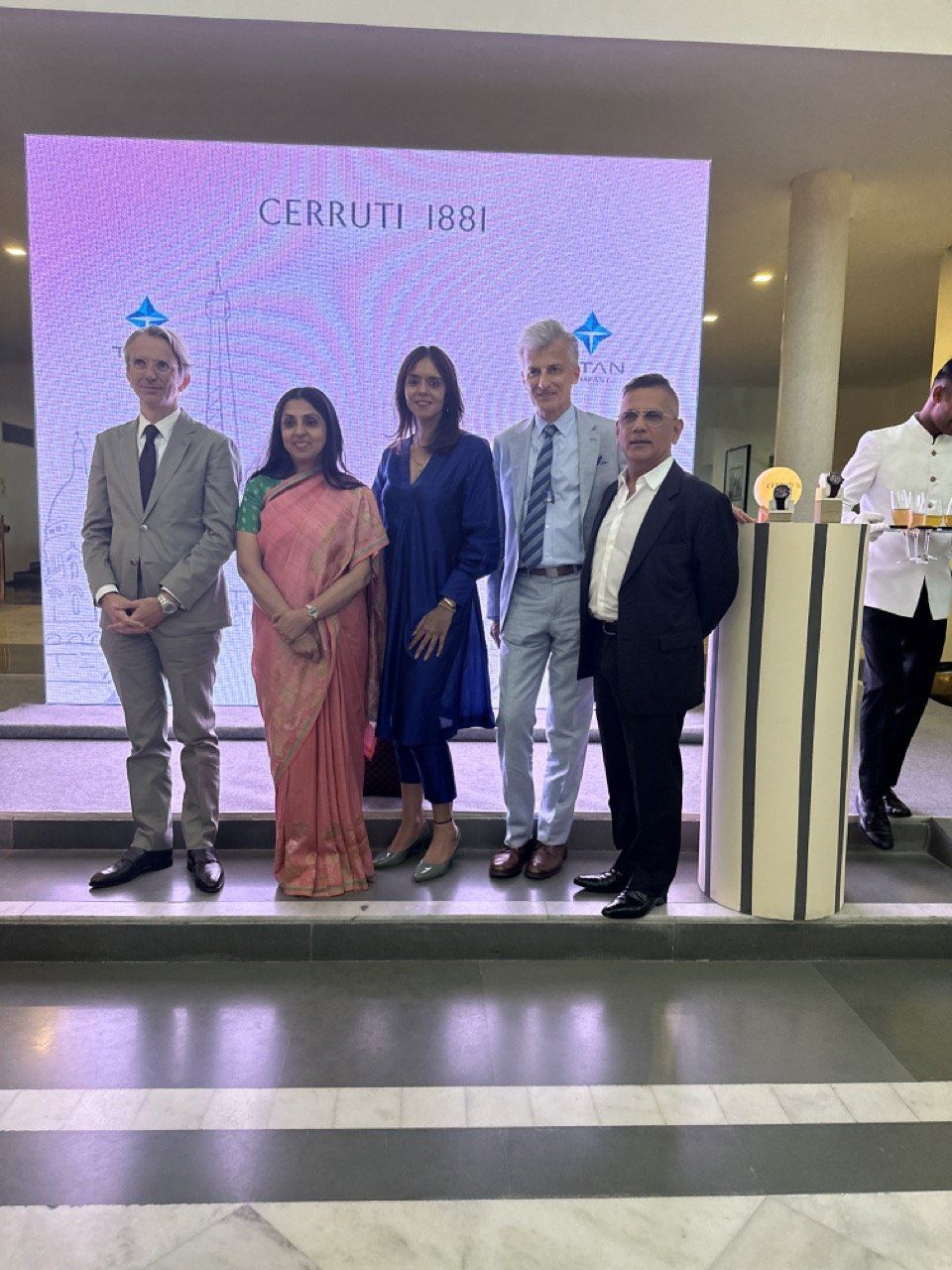(left to right): His Excellency, Suparna Mitra, CEO Watches And Wearables Division, Titan, Karishma Karer, Founder At The Hour Markers, Emmanuel Lenain, Ambassador of France to India and Naresh Chainani, CEO of ILG