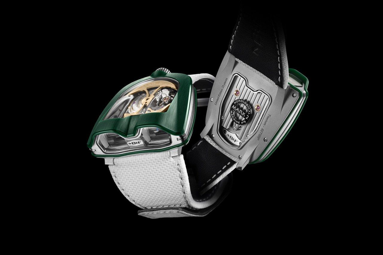 The caliber for the MB&F HM8 Mark 2 is a horological engine with 42 hours of power reserve
