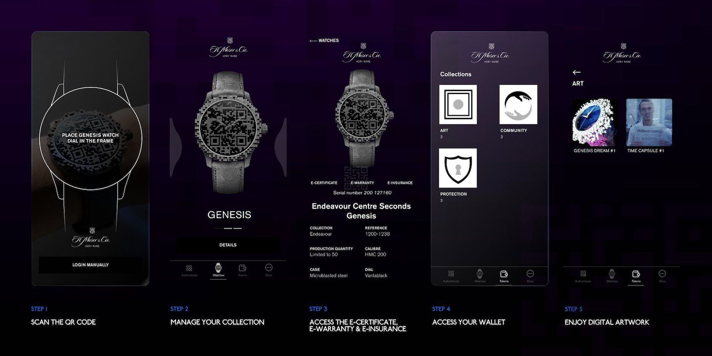 H. Moser & Cie. Endeavor Center seconds Genesis ‘Web 3.0 Experience Application’ for authenticating ownership and enjoying exclusive digital assets.