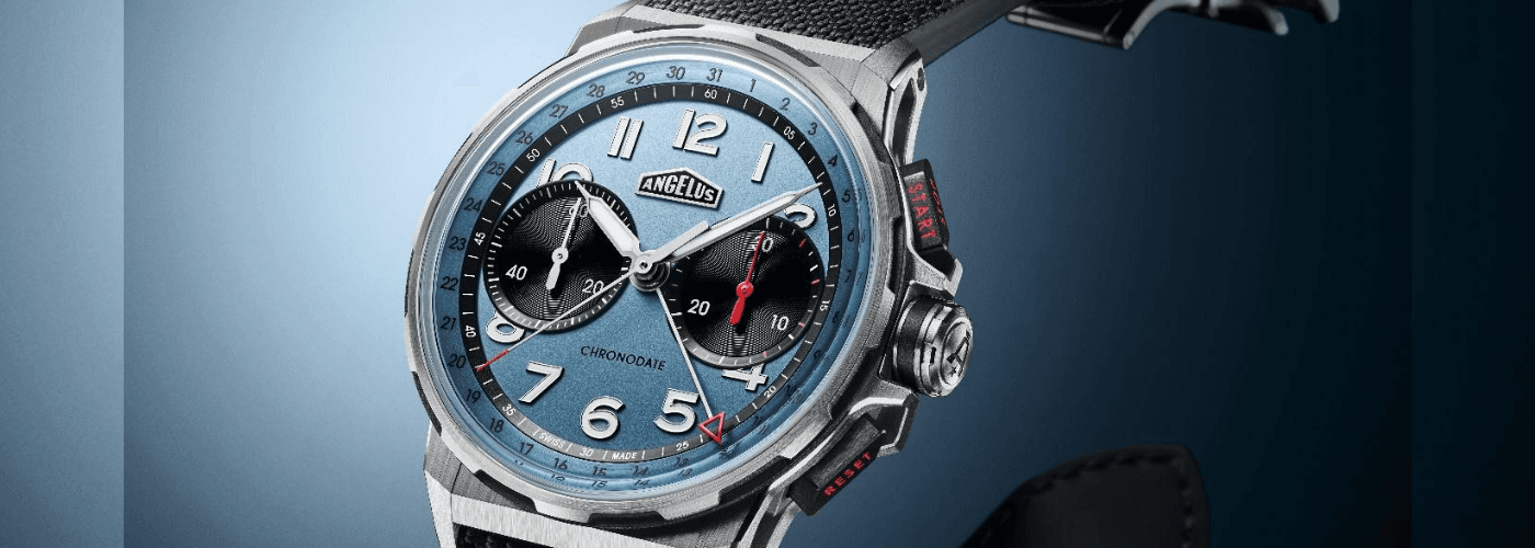 Angelus Chronodate Titanium Storm Blue