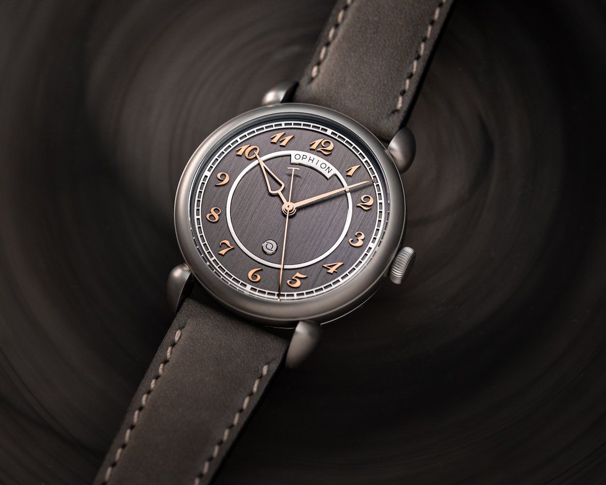 The Ophion Gilt Spectre Sharp watch | The Hour Markers