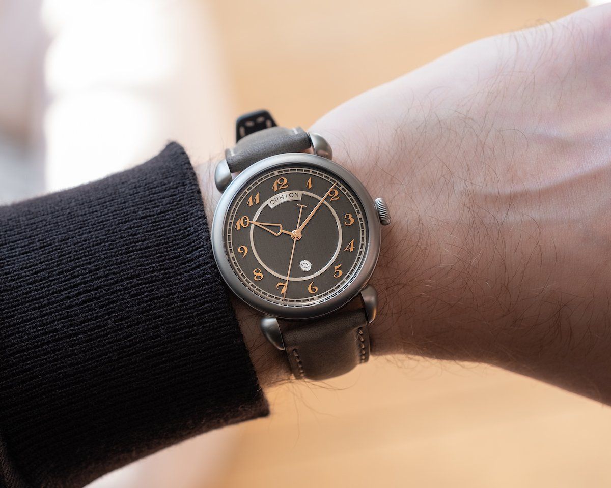 The Ophion Gilt Spectre Grey Premium Watches | The hour Markers