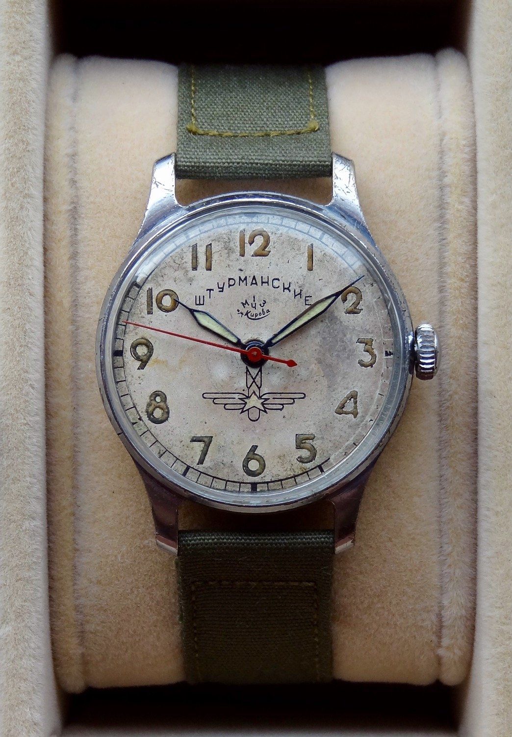 Sturmanskie Cosmonaut’s watch ( Watch of Yuri Gagarin during his space mission) (Courtesy: Dashiell Stanford; https://mroatman.wixsite.com/watches-of-the-ussr)