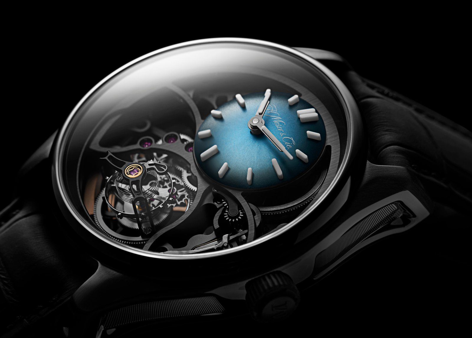 H. Moser & Cie: Pioneer Cylindrical Tourbillon Skeleton