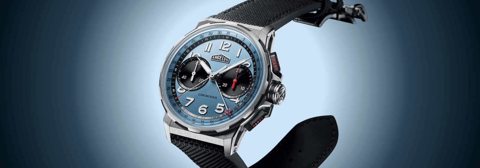 Angelus Presents The Chronodate Titanium The Storm Blue Edition         