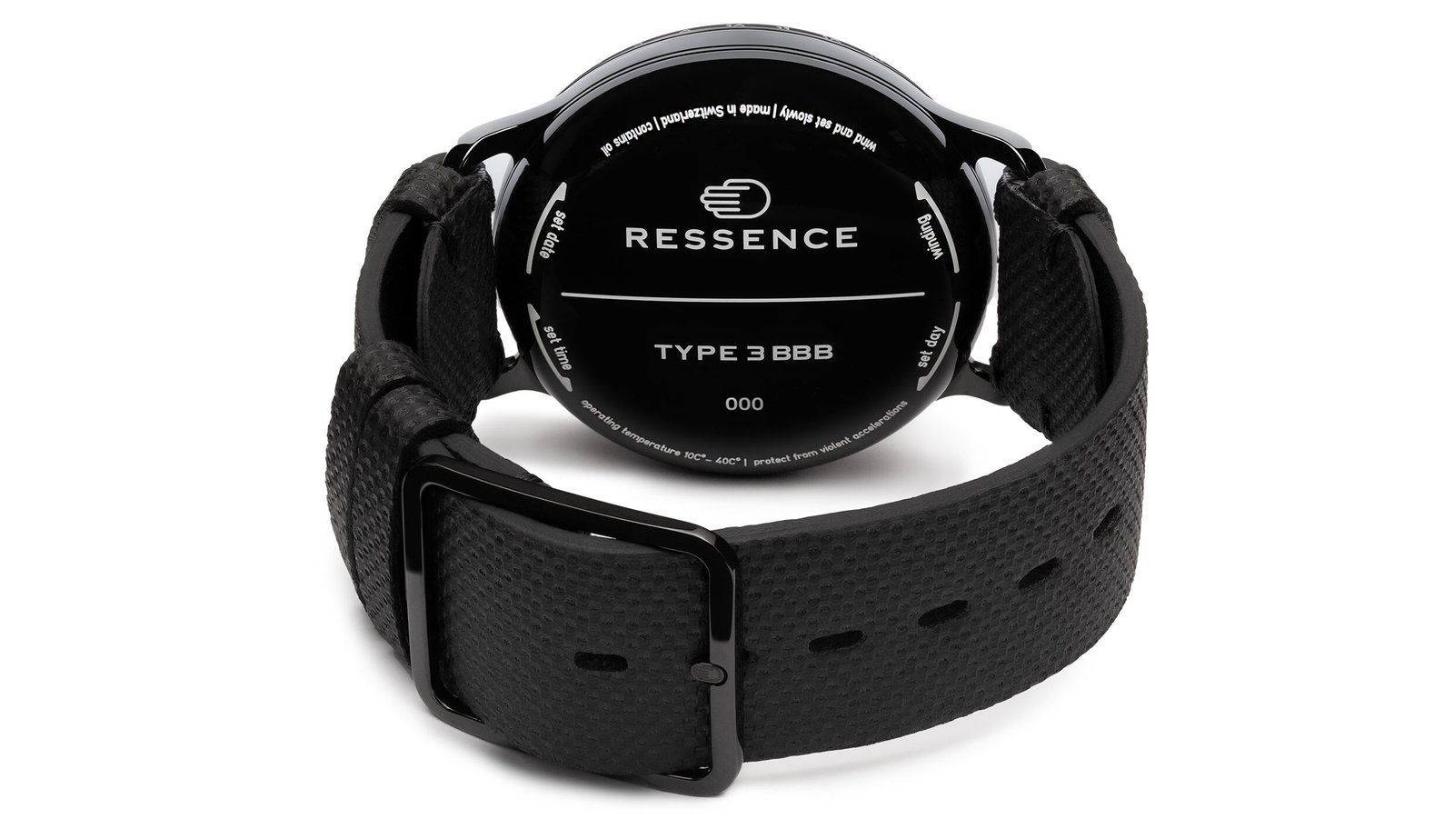 Ressence Watches - Type 3 BBB Anthracite Honeycomb Strap