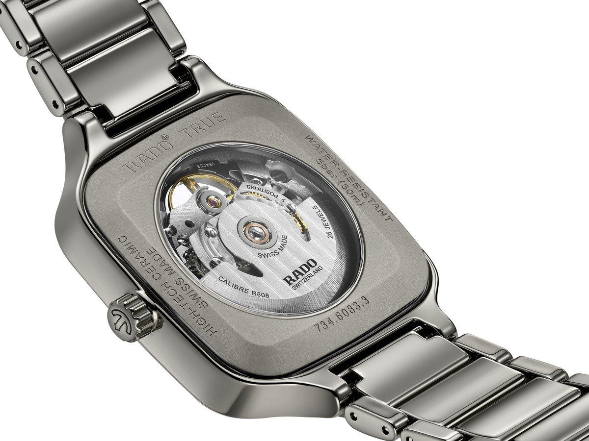 Rado's new R808 automatic caliber powers the watch with an autonomy of 80 hours