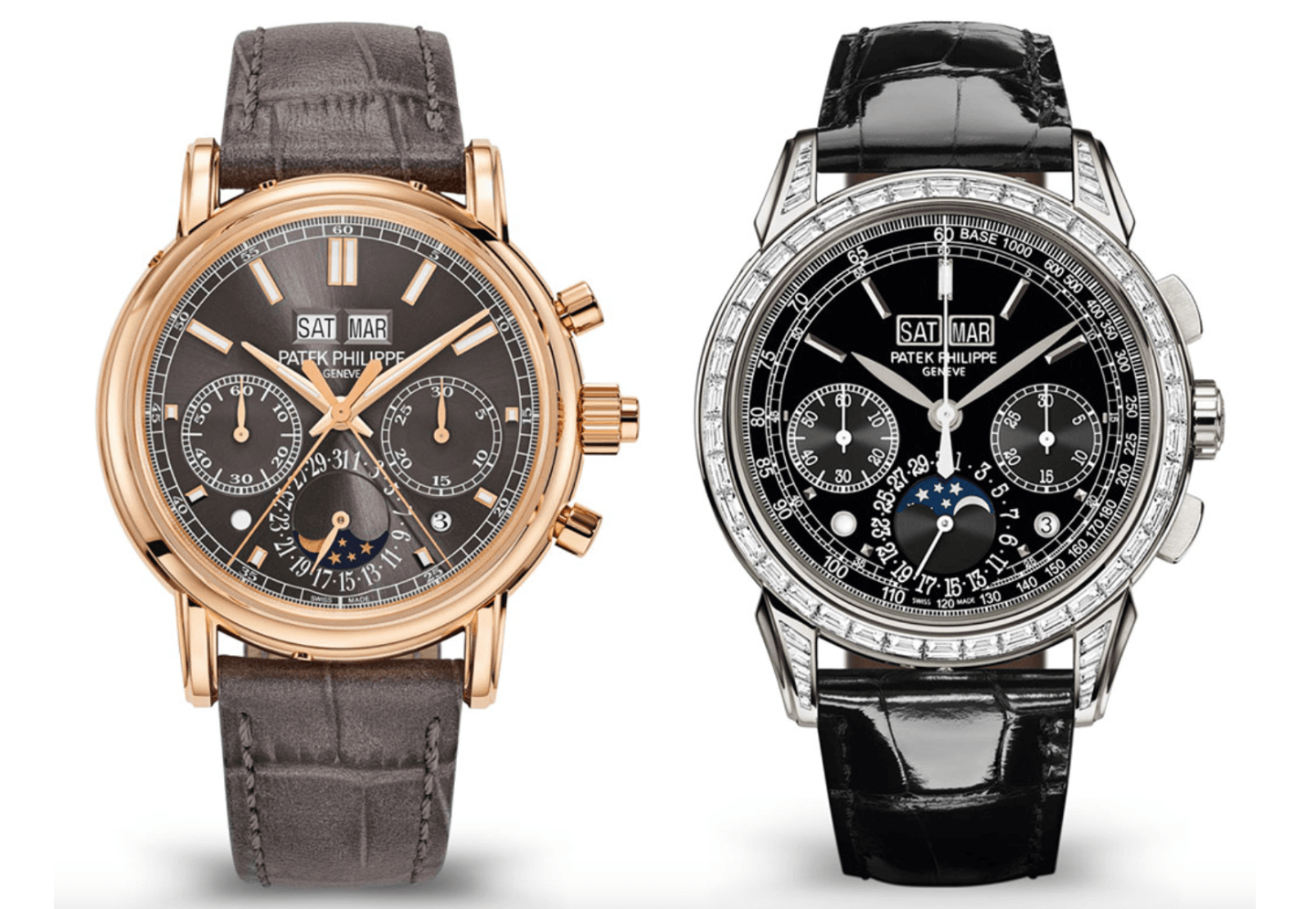 Patek Philippe Perpetual Calendar Chronograph Reference 5204R-011 and 5271P-001 