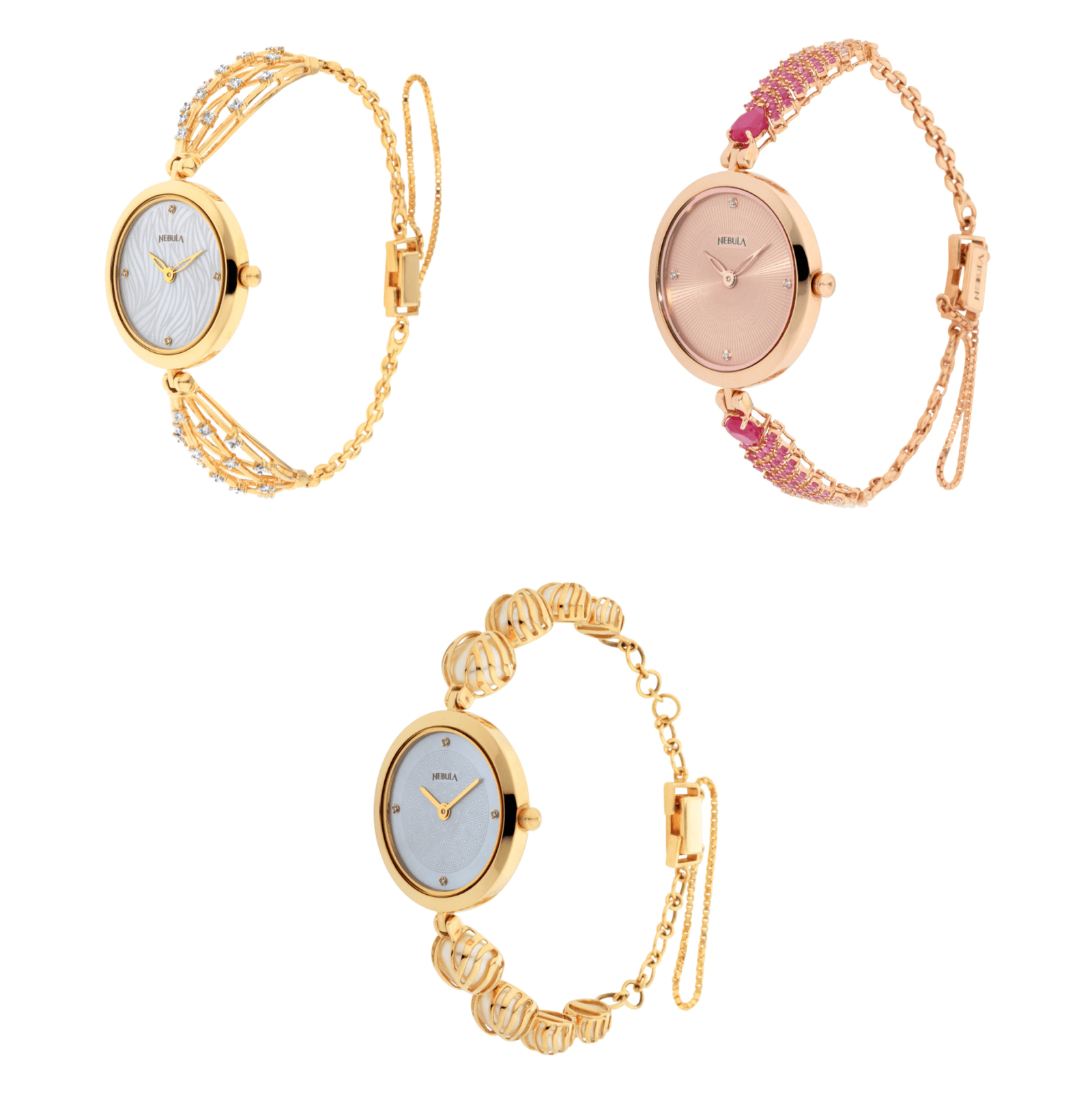 The trio of timepieces in Nebula’s Ashvi collection