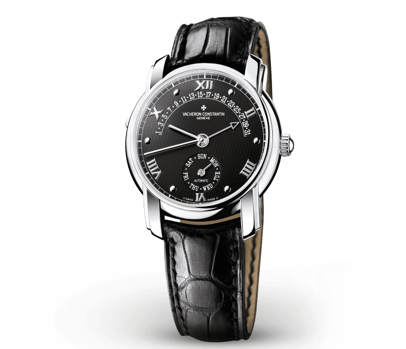 Wristwatch, Platinum, black dial, automatic winding (Ref. Inv. 11500) -2000