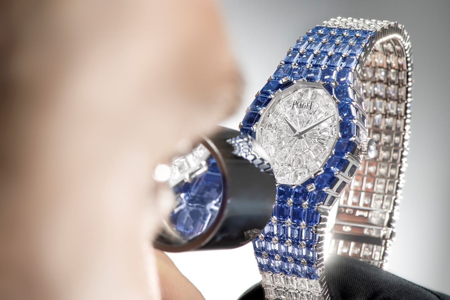 Piaget’s Aura Timepiece Dressed In Midnight-Blue Sapphires