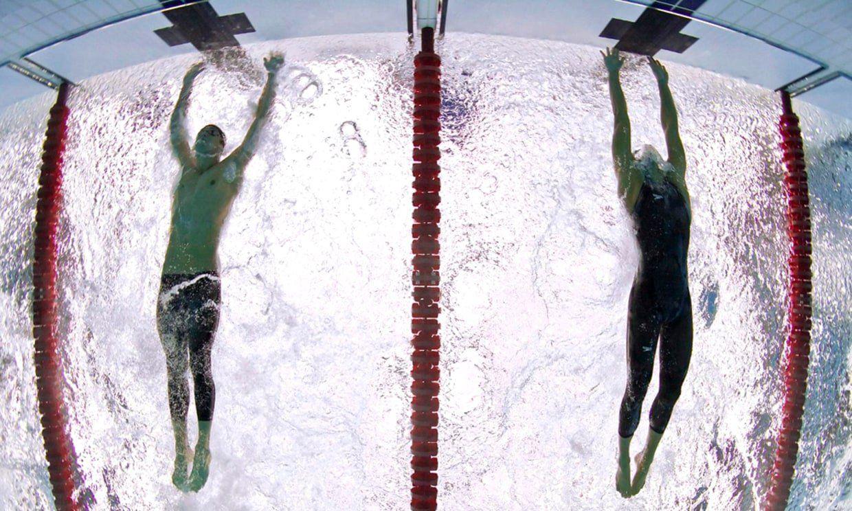At the 2008 Olympic Games in Beijing during the 100-meter butterfly duel, Michael Phelps (L) won from Milorad Cavic (R) by a mere 0.01s confirmed by video and advanced timing systems - source, NBC News