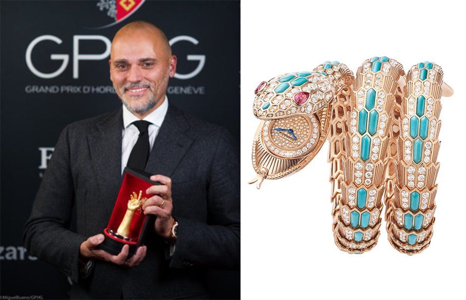 Antoine Pin, CEO Watch division Bulgari, winner of the Jewellery Watch 2022 for the Serpenti Misteriosi High Jewellery.