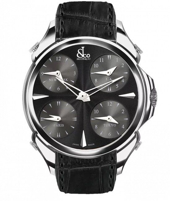 JACOB & CO. Palatial Five Time Zone Black PVD Coating