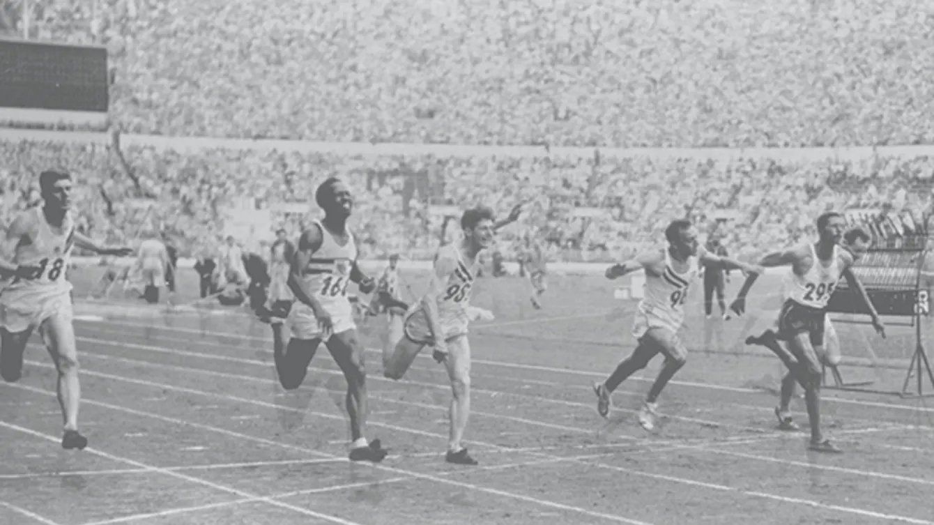 At the Olympics of 1952, the men’s 100m race produced one of the event’s closest finishes and Lindy Remigino’s victory margins were a mere millimeters - source, Olympics
