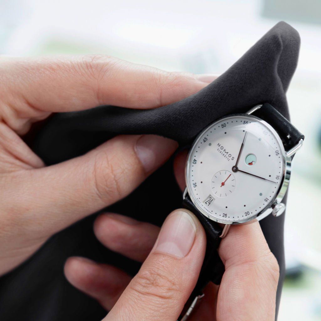 Wipe your watch clean with a lint free fabric to keep it dry and clean from any dirt