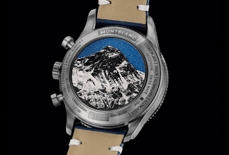 Mount Everest On The Caseback of Montblanc 1858 Geosphere Chronograph