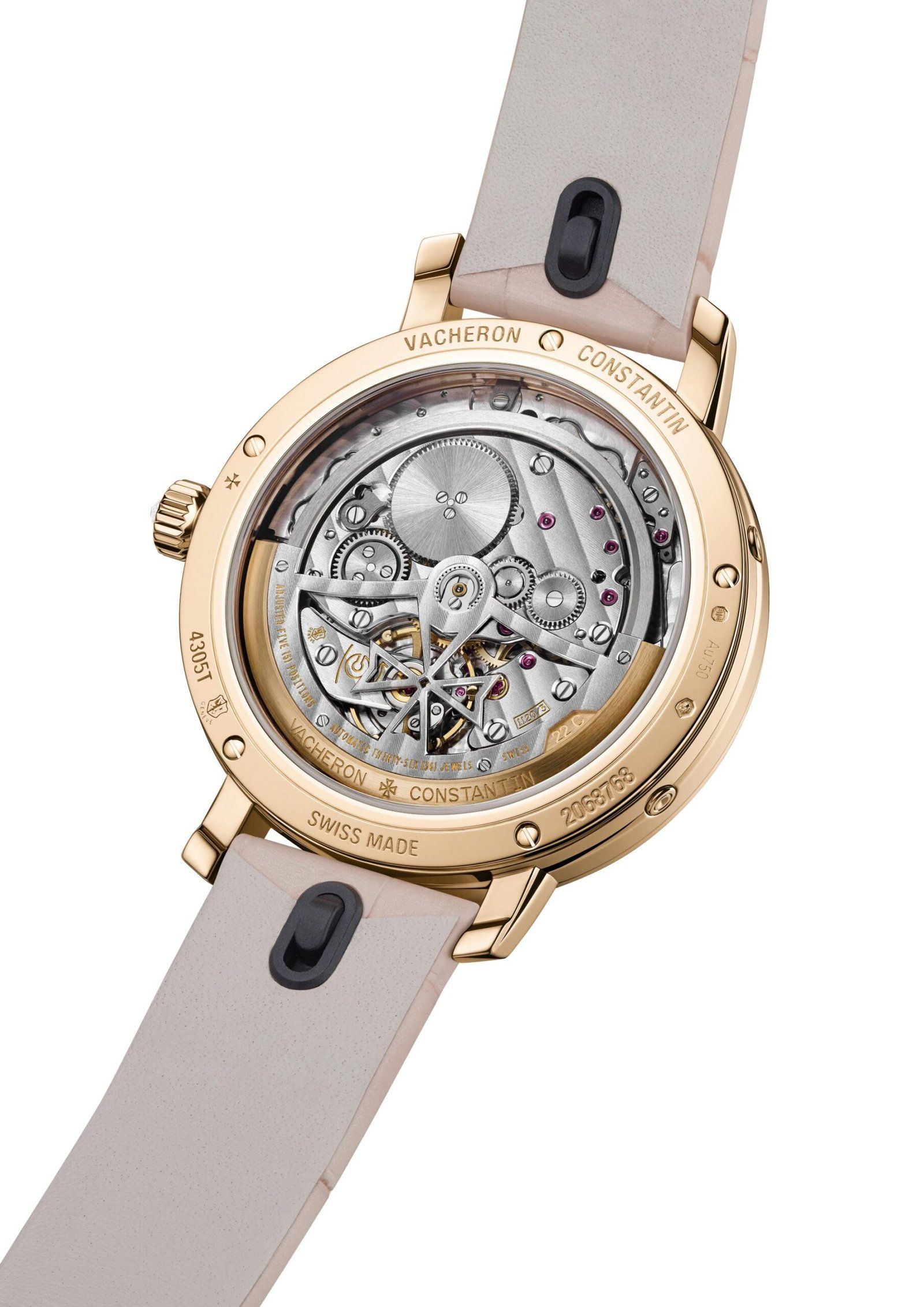Movement visible through the sapphire crystal case back